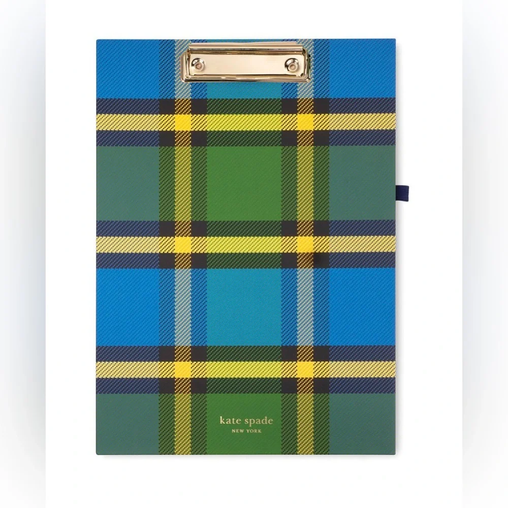 Kate Spade Vibrant Plaid Clipboard